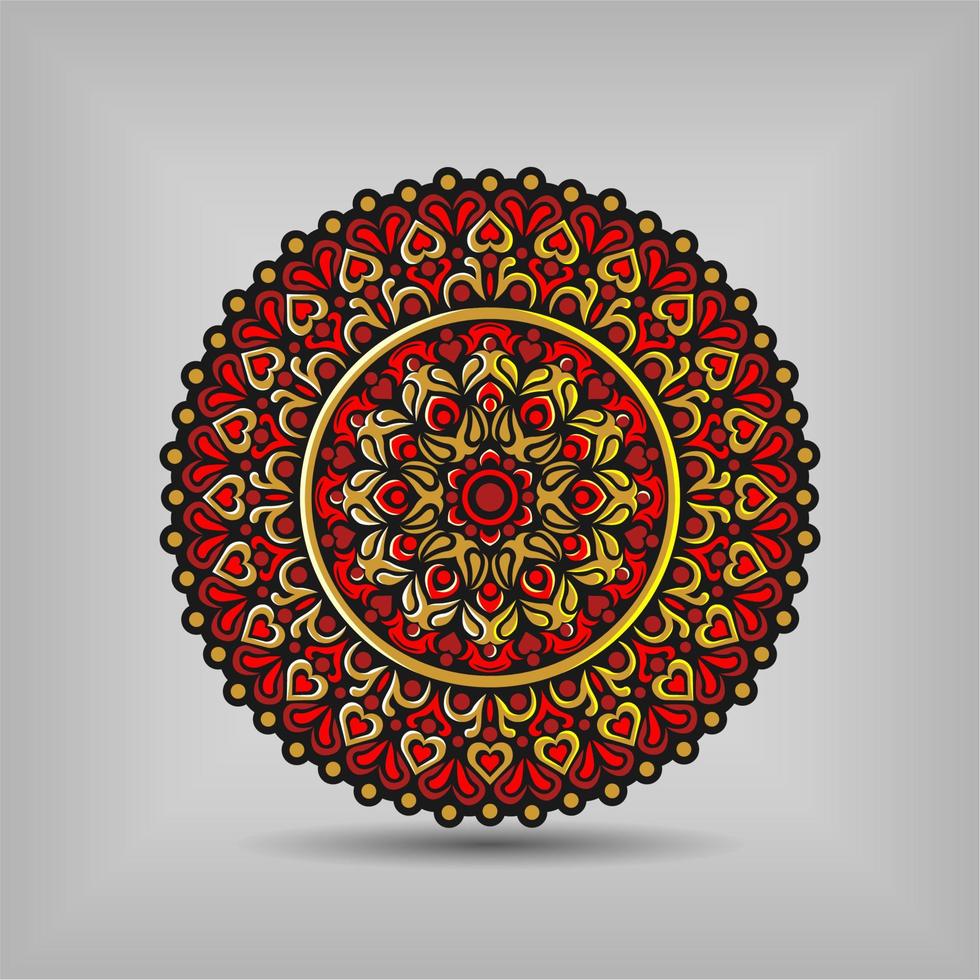 diseño de vector de arte mandala moderno con una hermosa mezcla de colores vector gratis