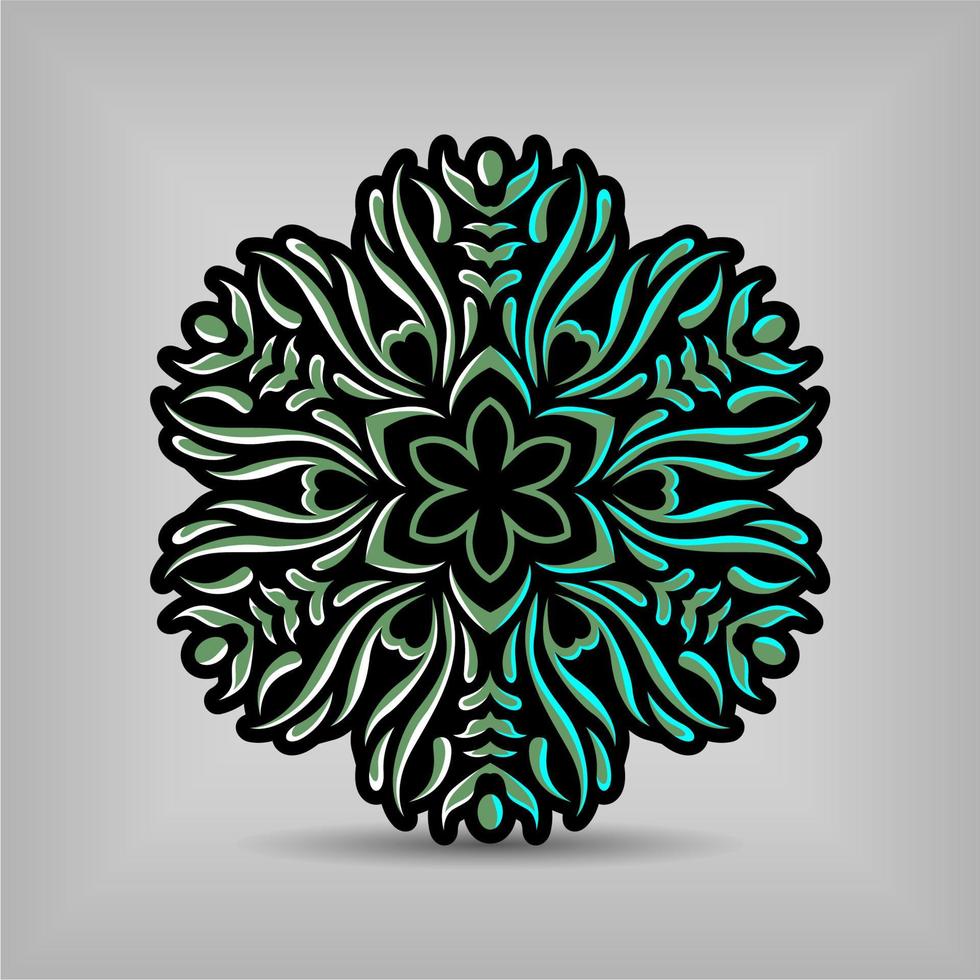 diseño de vector de arte de mandala premium con una hermosa mezcla de colores vector gratis