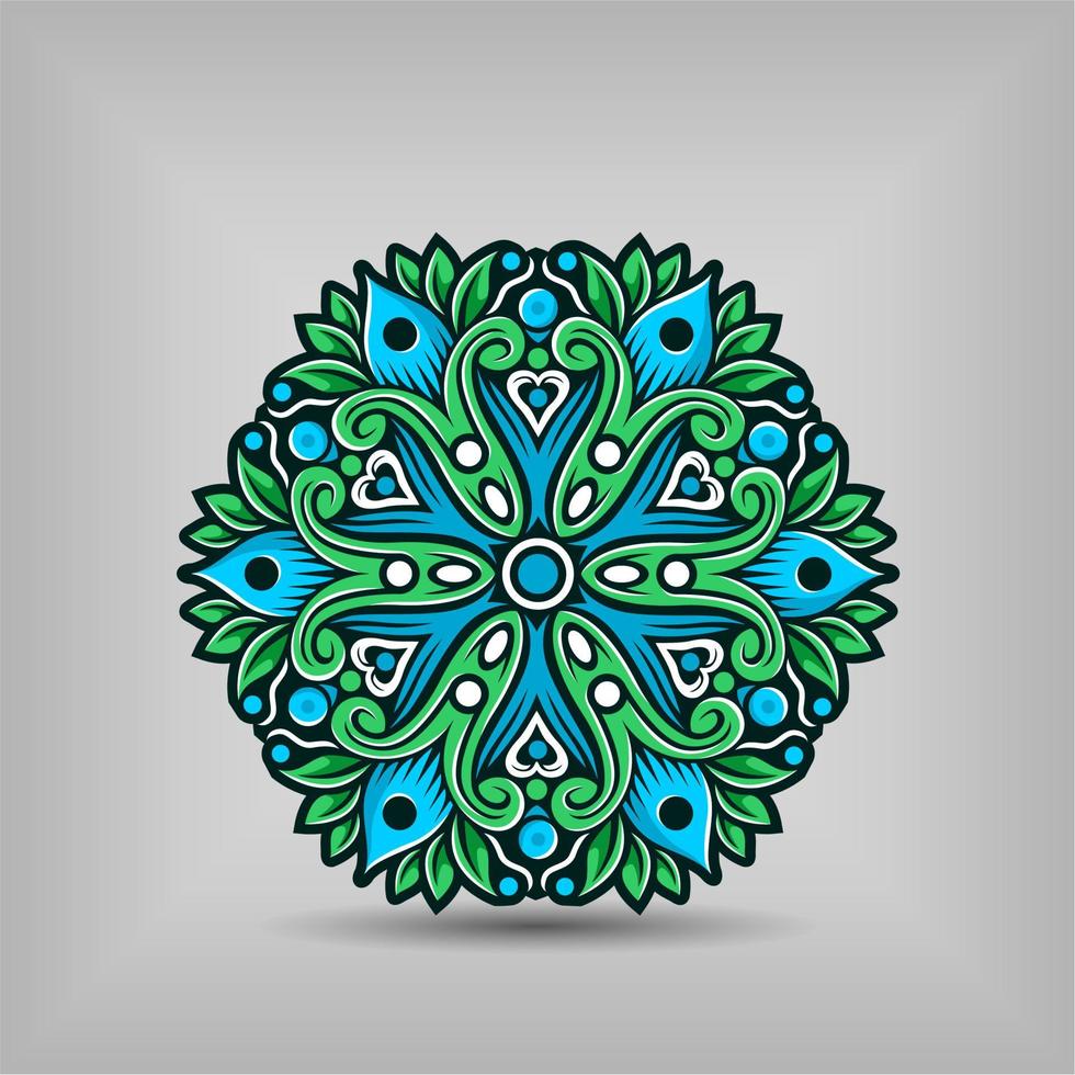 Modern mandala art vector design with a beautiful mix of colours Free Vector
