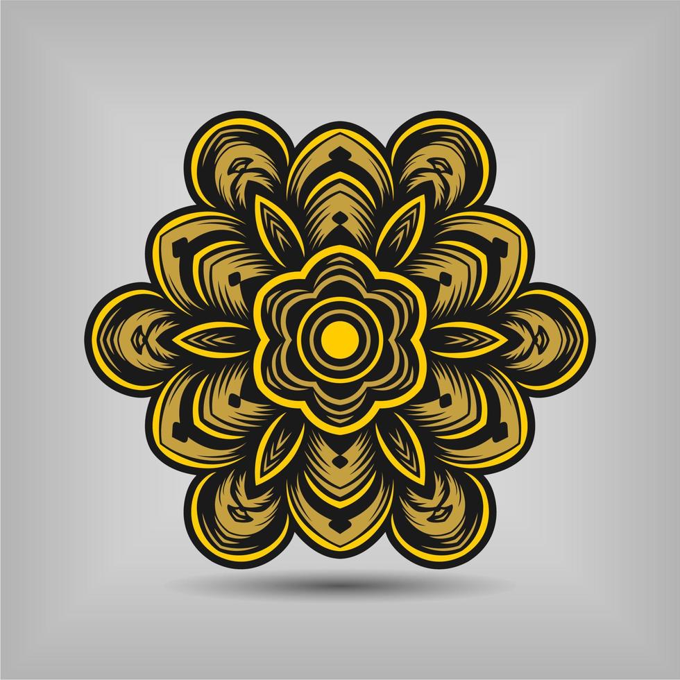 diseño de vector de arte de mandala premium con una hermosa mezcla de colores vector gratis