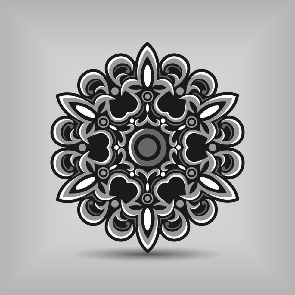 diseño de vector de arte de mandala premium con una hermosa mezcla de colores vector gratis