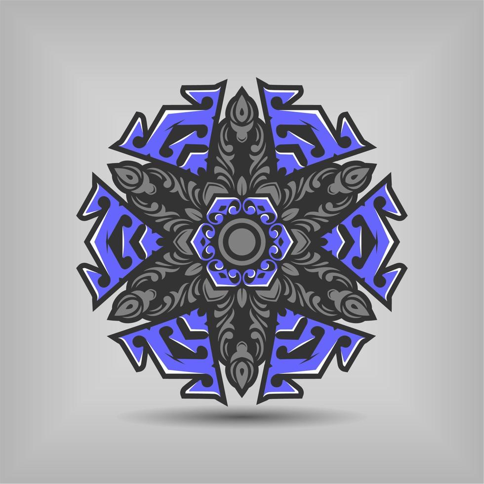 diseño de vector de arte de mandala premium con una hermosa mezcla de colores vector gratis