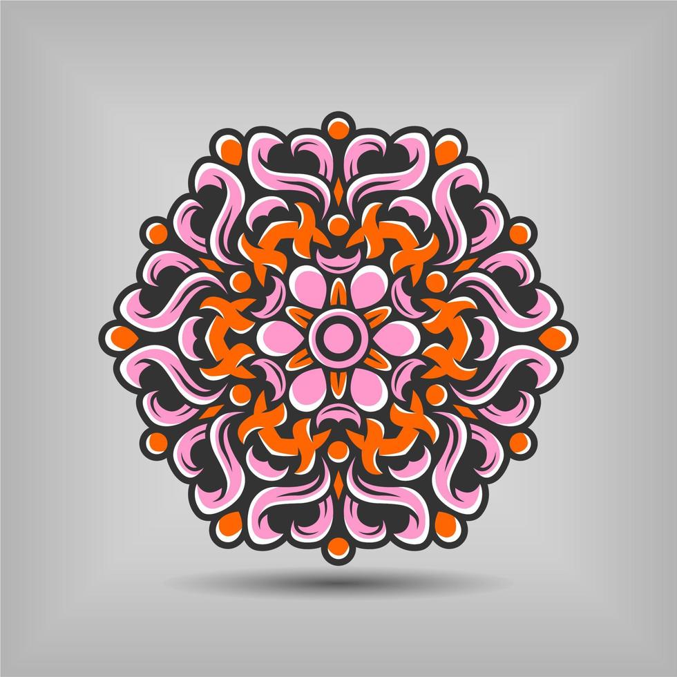 Premium mandala art vector design with a beautiful mix of colours Free Vector