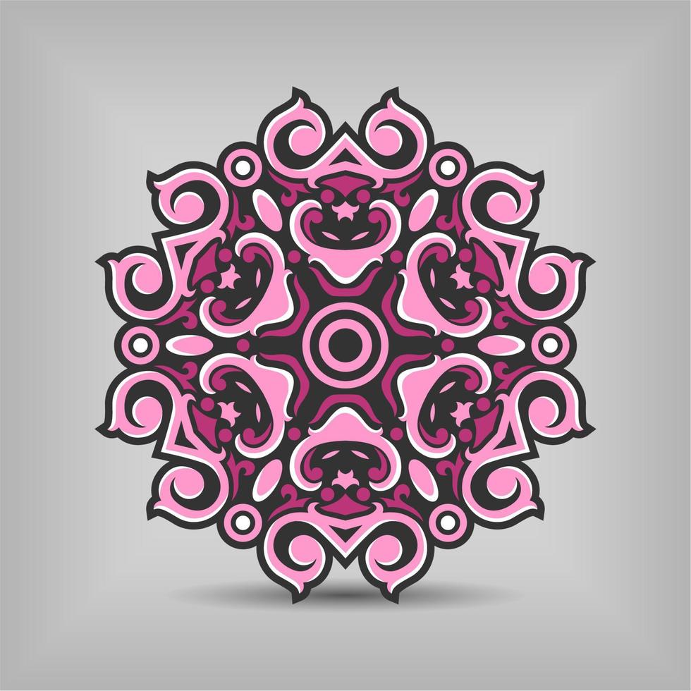 diseño de vector de arte de mandala premium con una hermosa mezcla de colores vector gratis