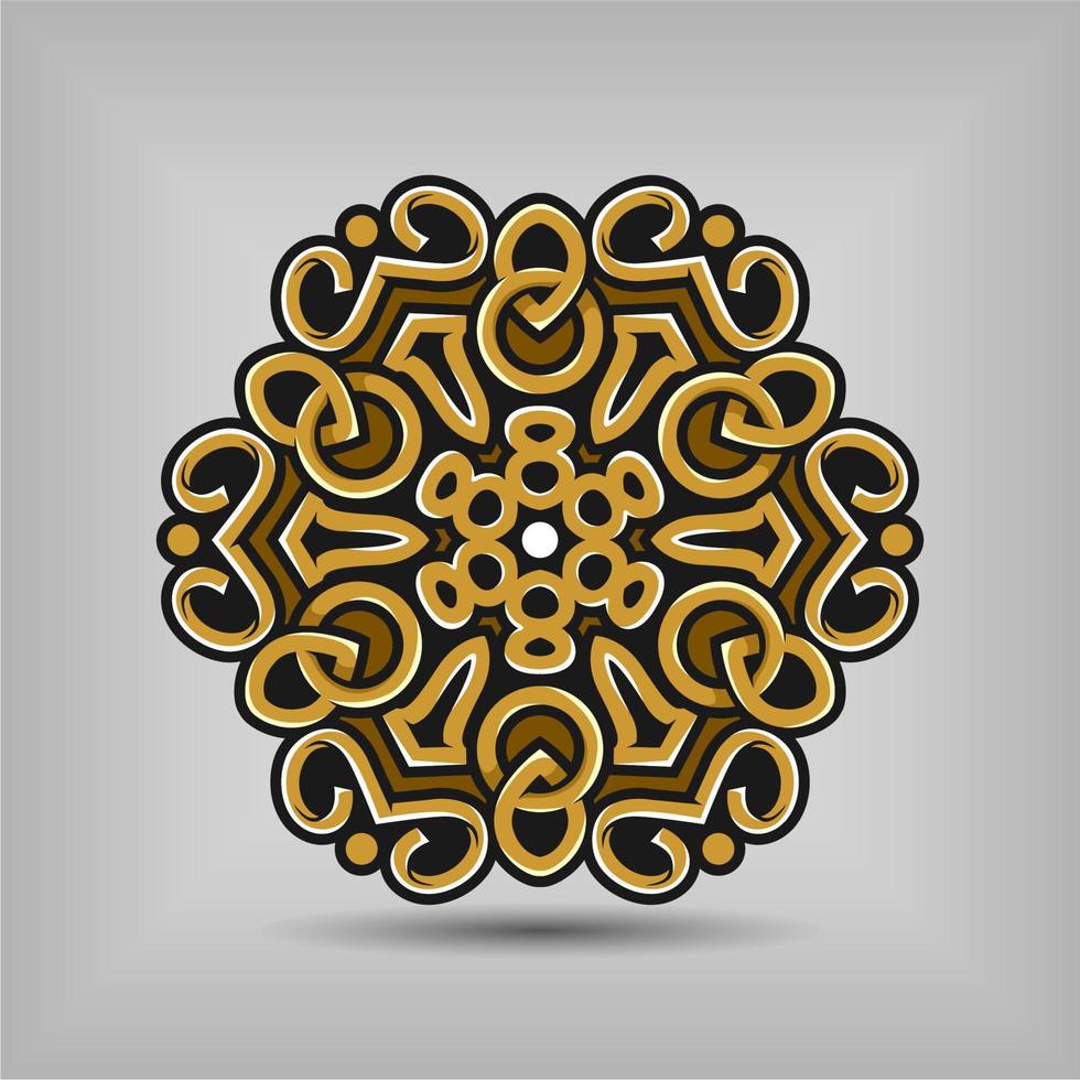 diseño de vector de arte de mandala premium con una hermosa mezcla de colores vector gratis