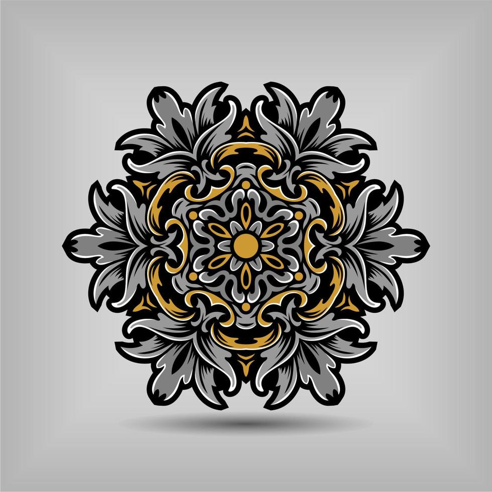 Premium mandala art vector design with a beautiful mix of colours Free Vector