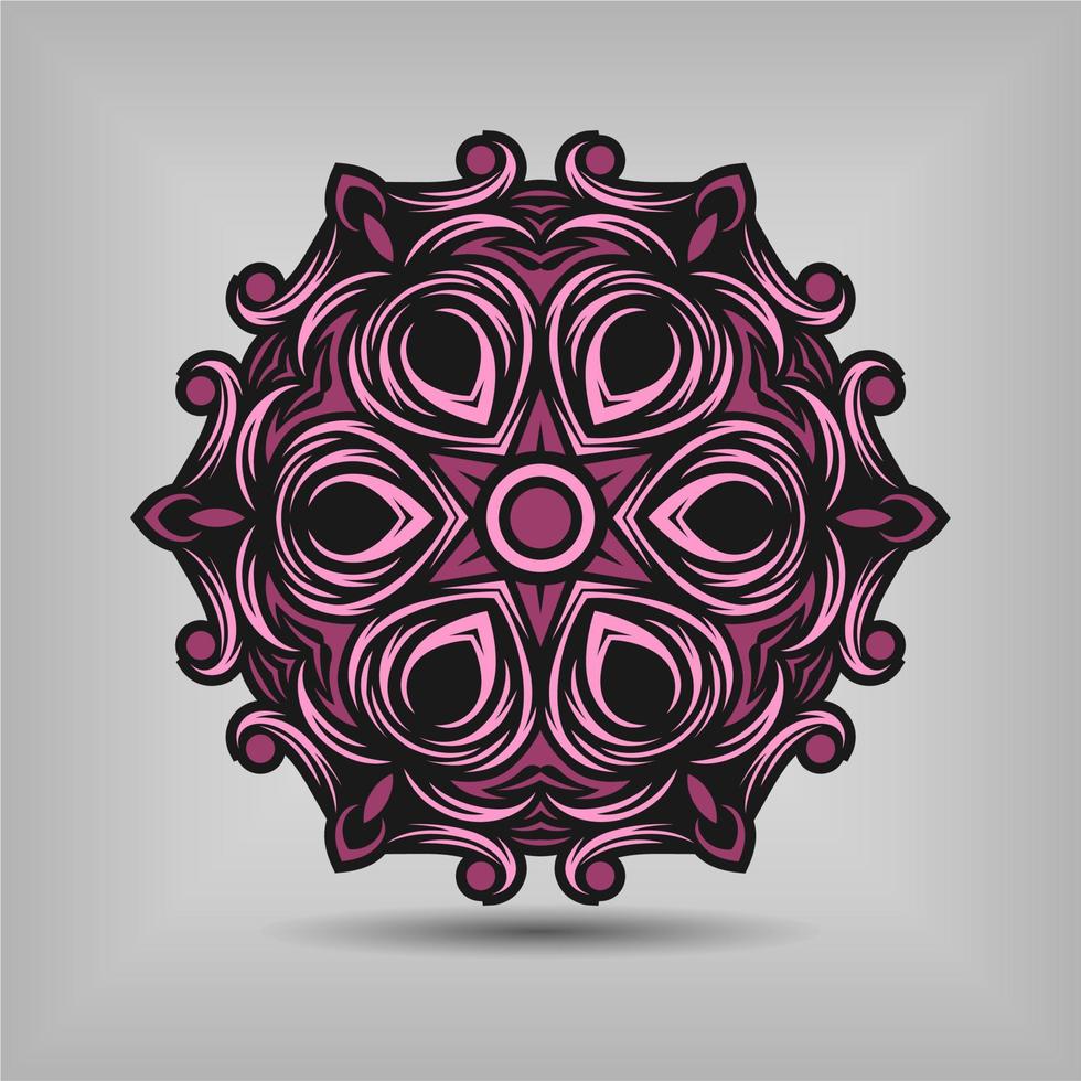 diseño de vector de arte de mandala premium con una hermosa mezcla de colores vector gratis