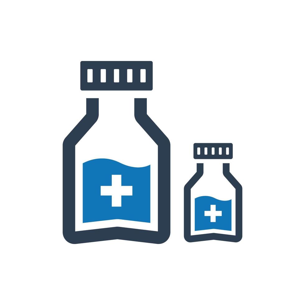 Medication Icon, Herbal Supplement Bottle Vector Icon