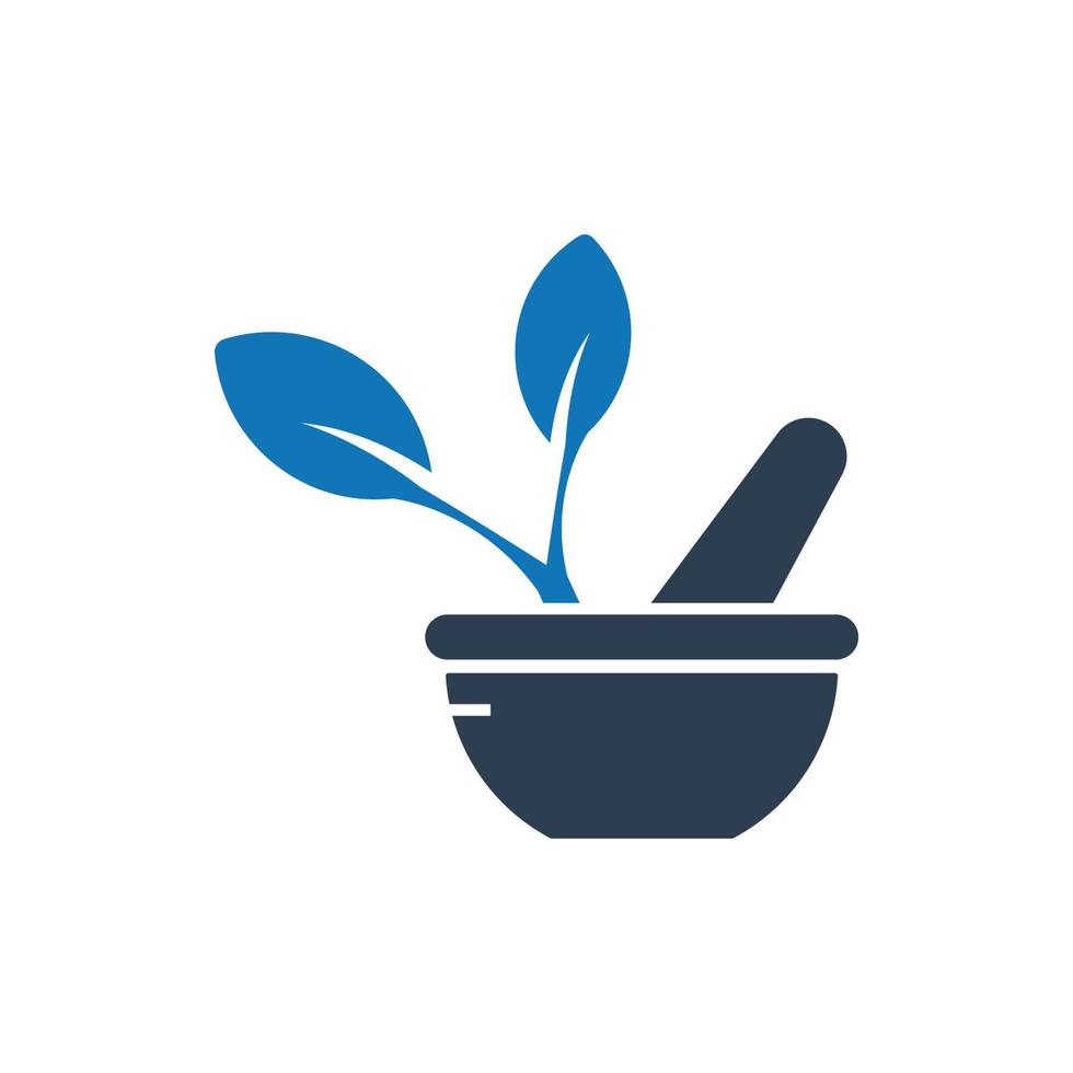 Herbal Medicine Icon, mortar bowl icon vector