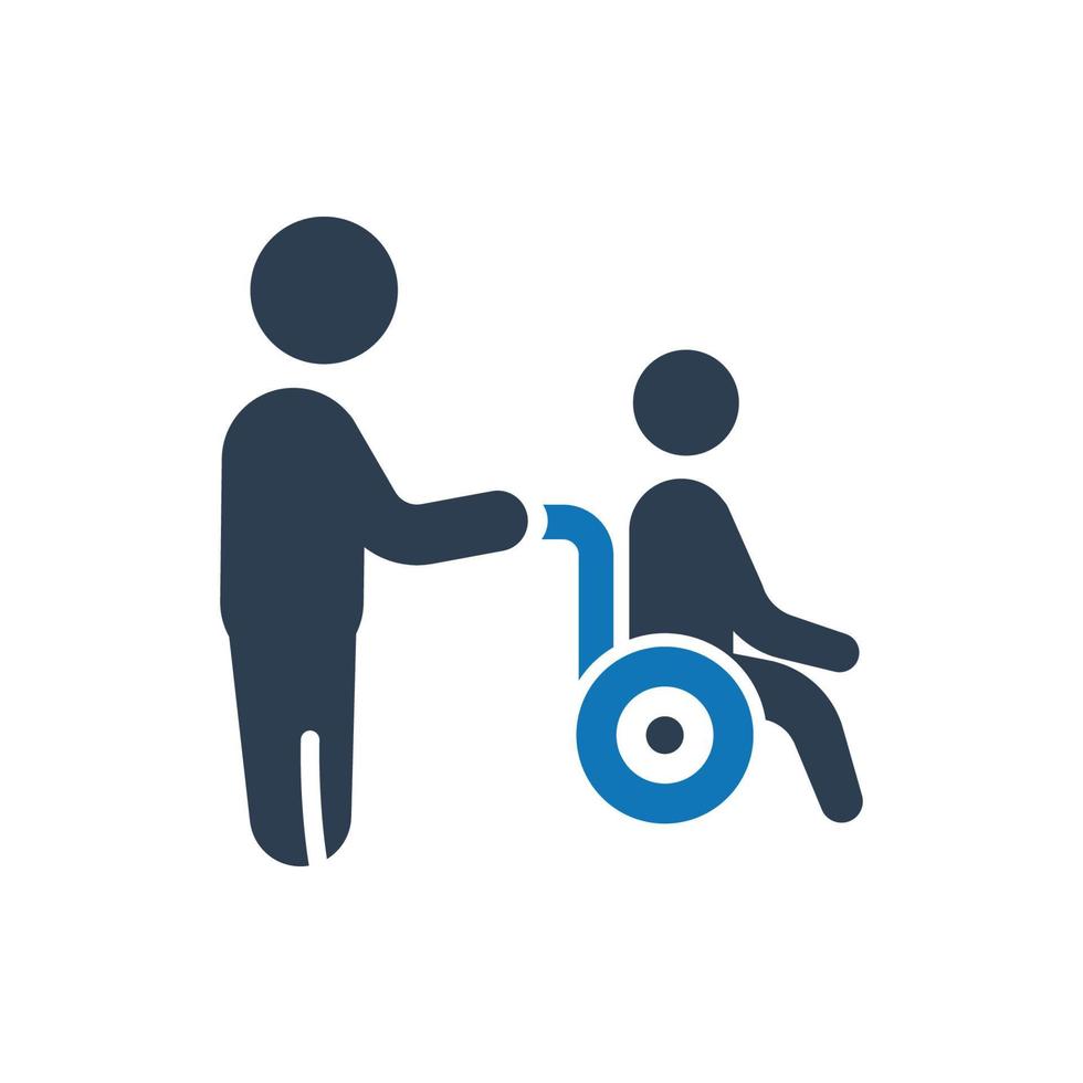 icono de discapacidad, icono de discapacidad de accesibilidad para sillas de ruedas vector