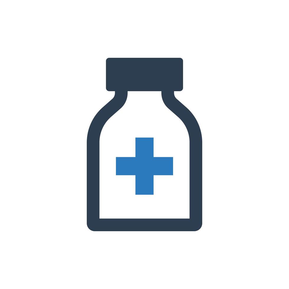 Medication Icon, Bottle pouring syrup icon vector