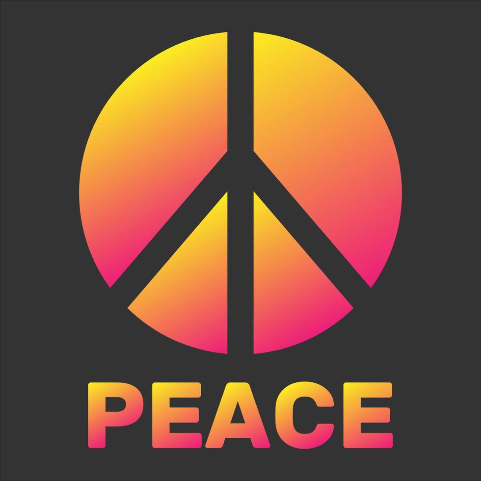 Peace symbol with gradient color. Vector Illustration
