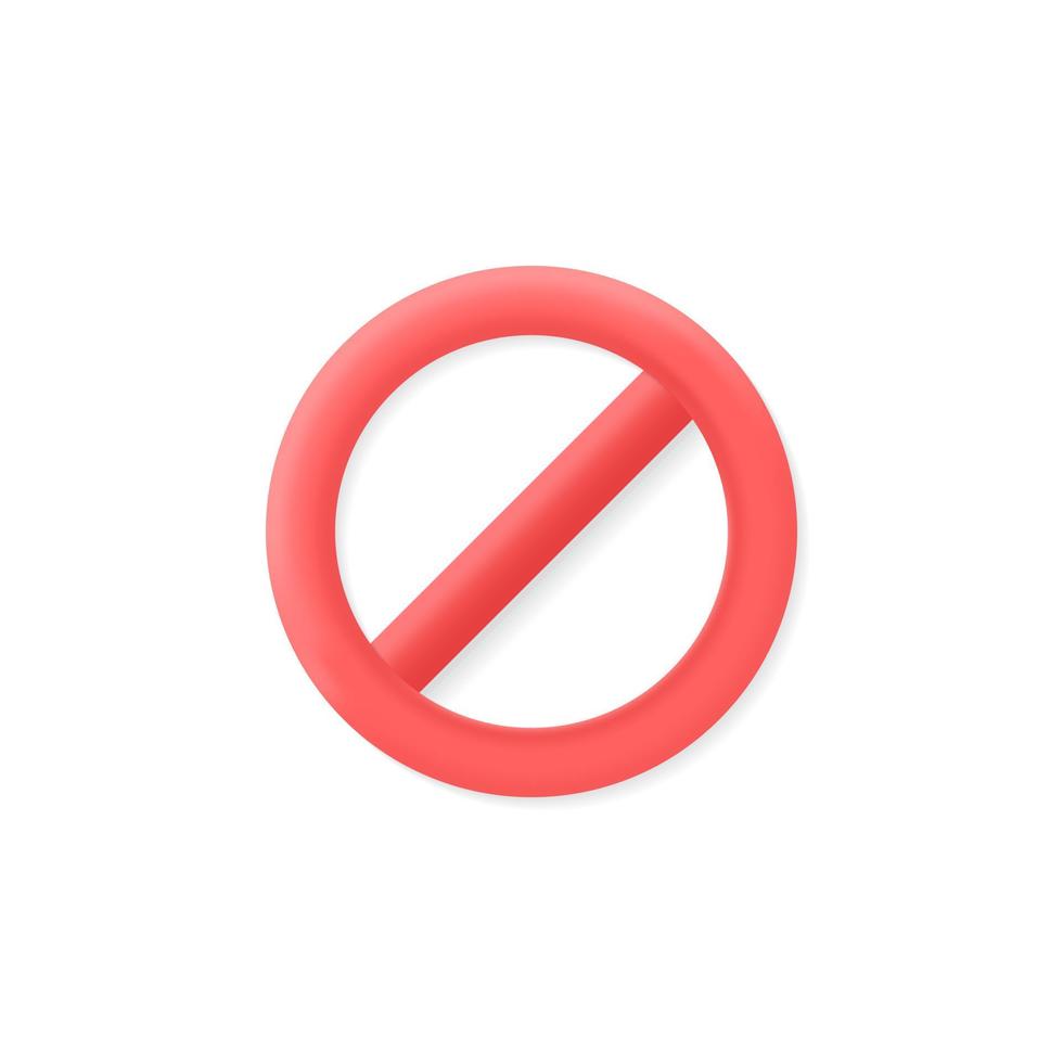 3D forbidden realistic vector concept isolated