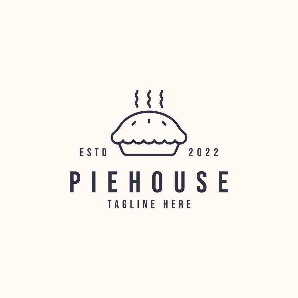 Pie house icon sign symbol hipster vintage logo design vector