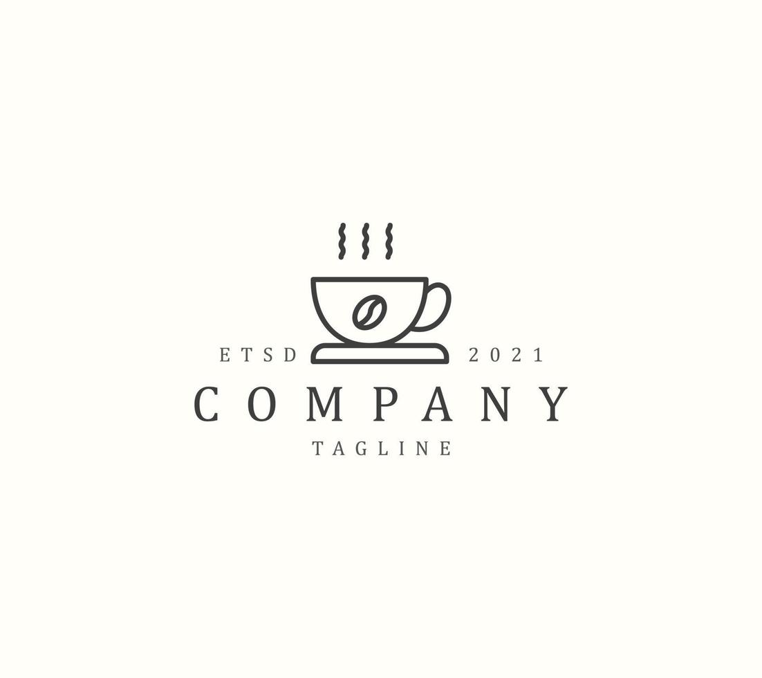 café icono signo símbolo hipster vintage logo design vector