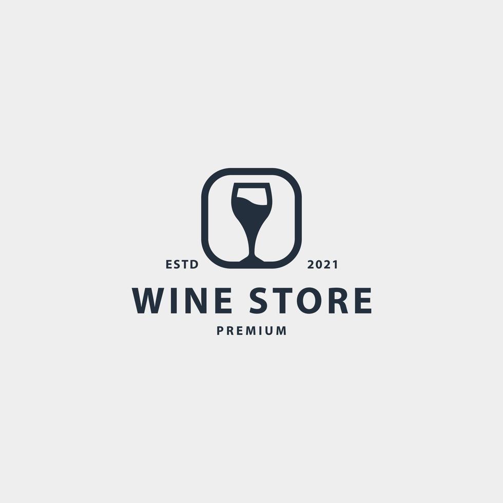 tienda de vinos icono signo símbolo hipster vintage logo design vector