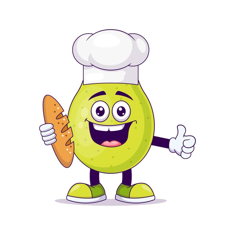 Cute baker pear cartoon vector illustration design
