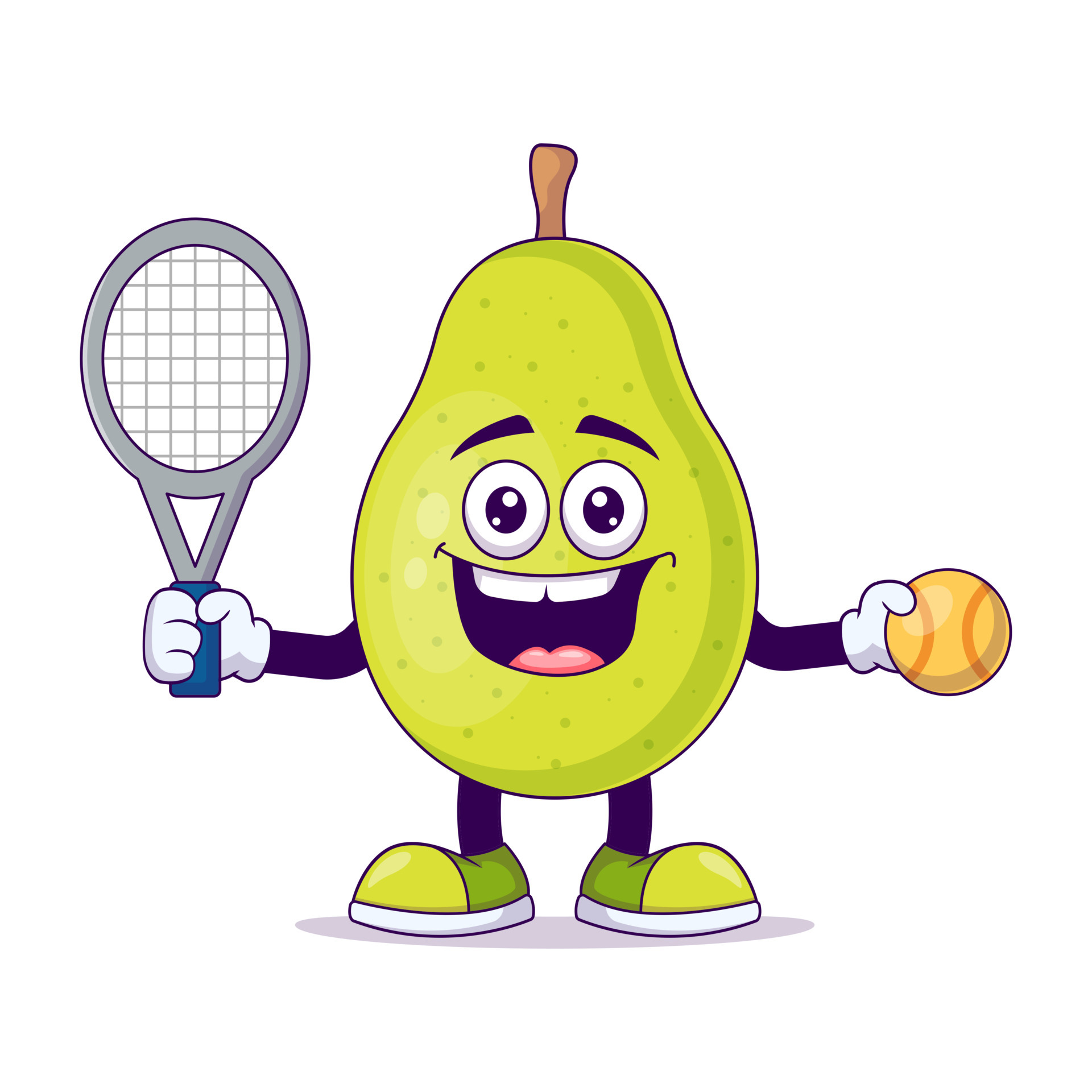 Cute pear playing tennis cartoon vector illustration 7100324 Vector Art ...