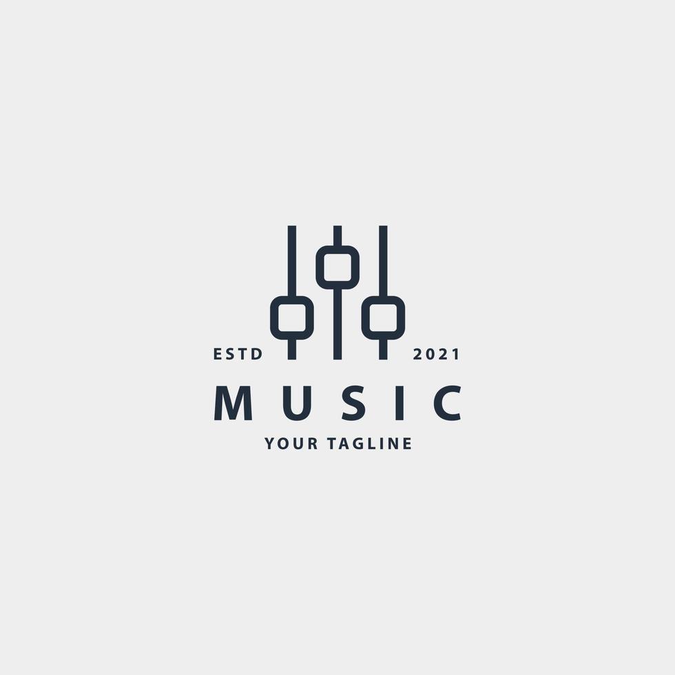música icono signo símbolo hipster vintage logo diseño vector