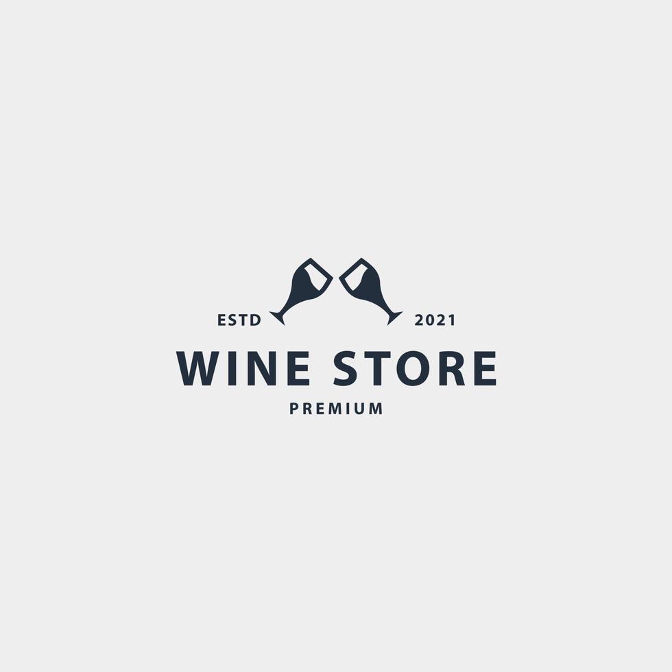 tienda de vinos icono signo símbolo hipster vintage logo design vector