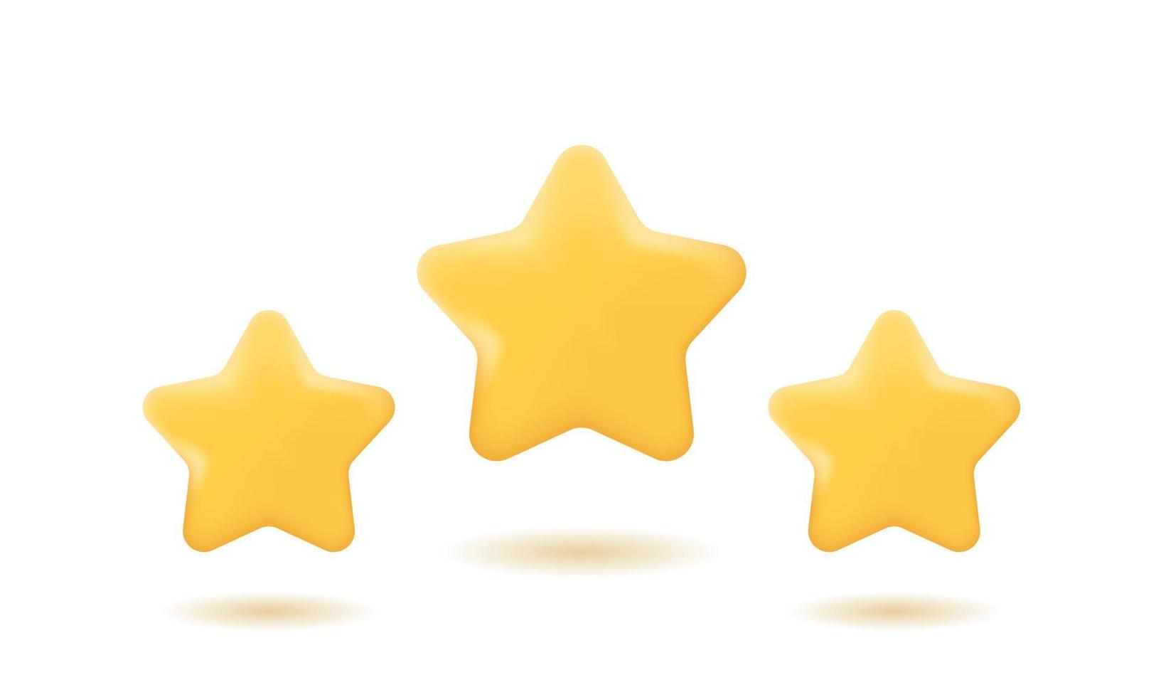 3d stars realistic icon vector concept