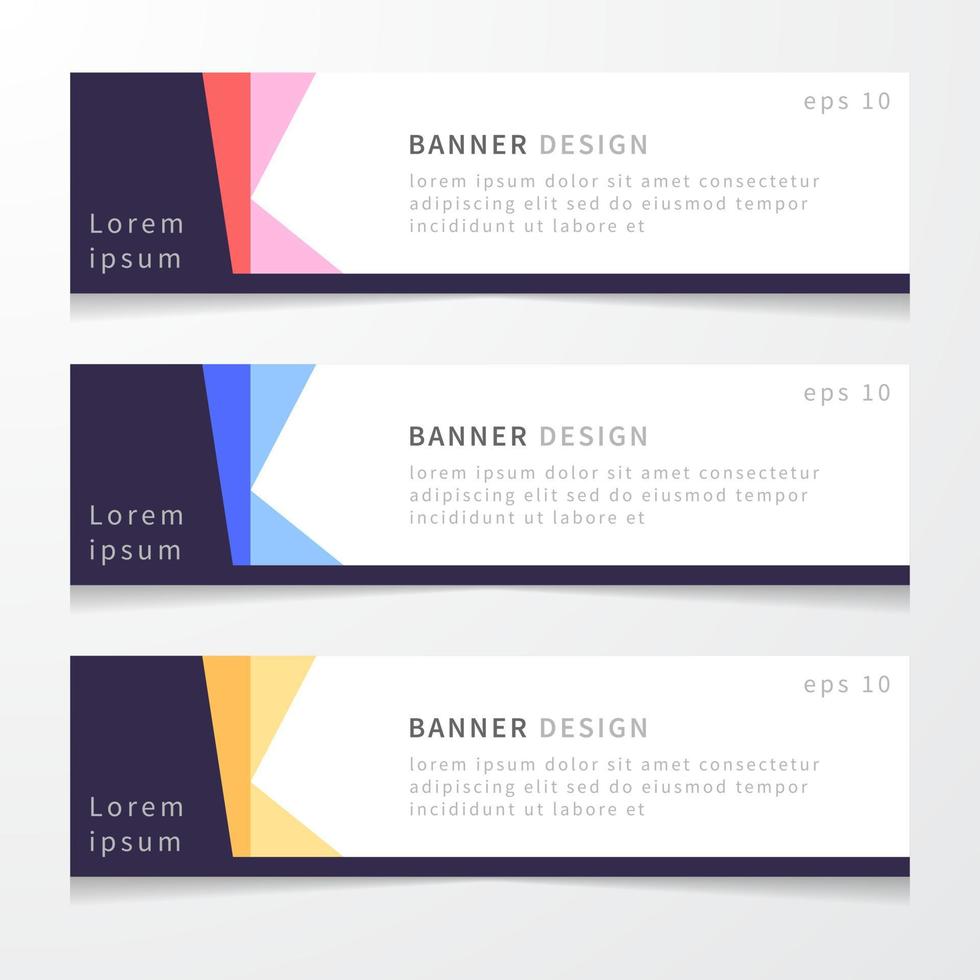 conjunto de diseño de banners vectoriales abstractos vector