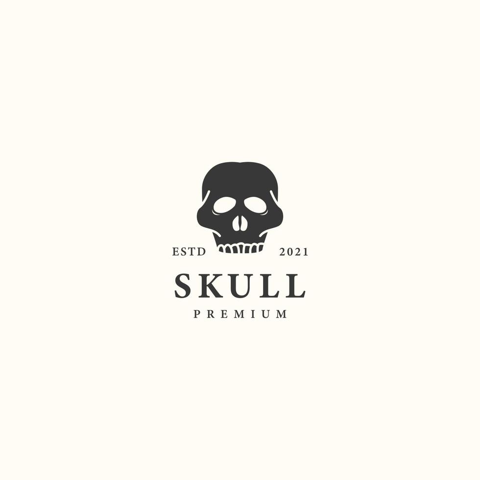 Skull icon sign symbol hipster vintage logo design vector