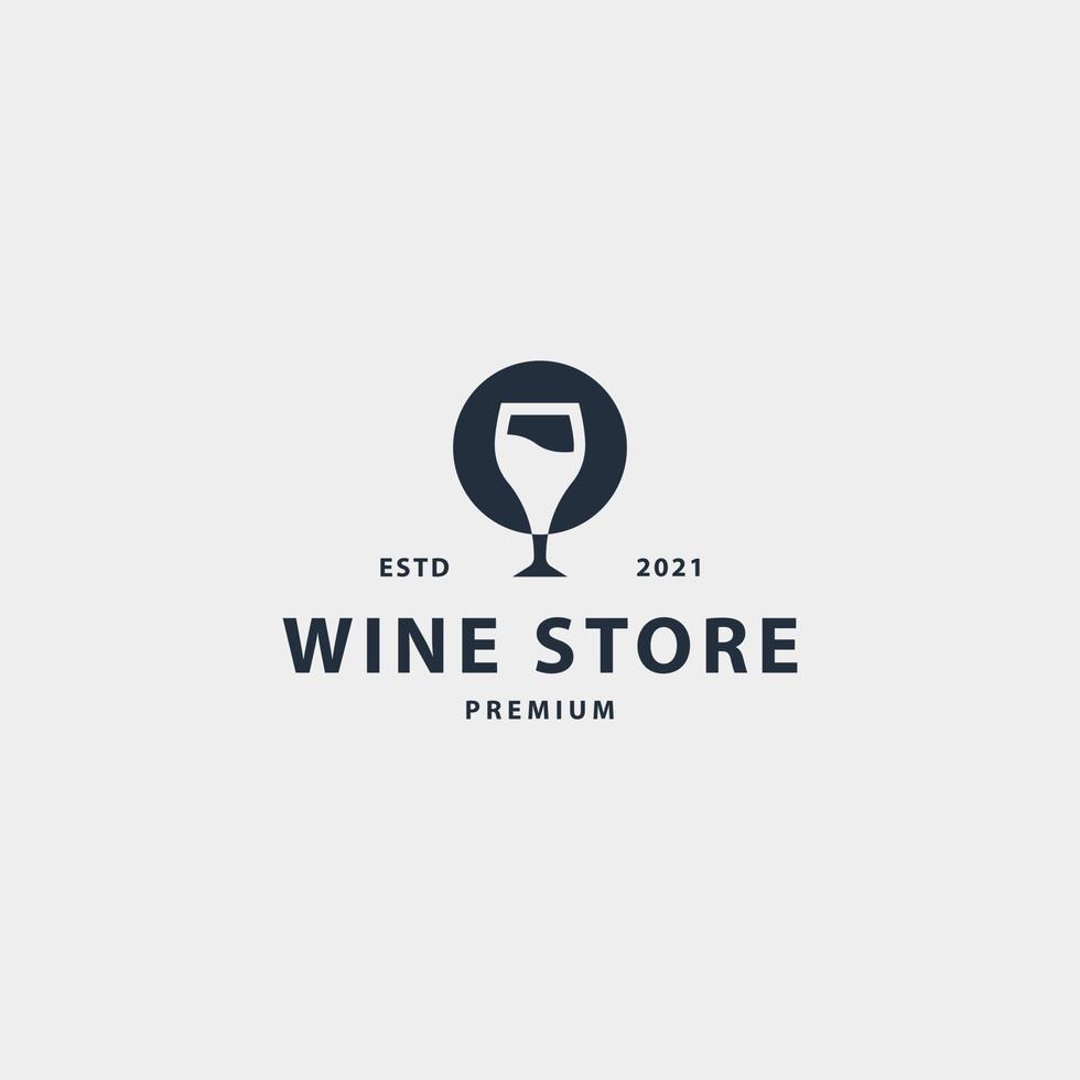 Wine store icon sign symbol hipster vintage logo design vector