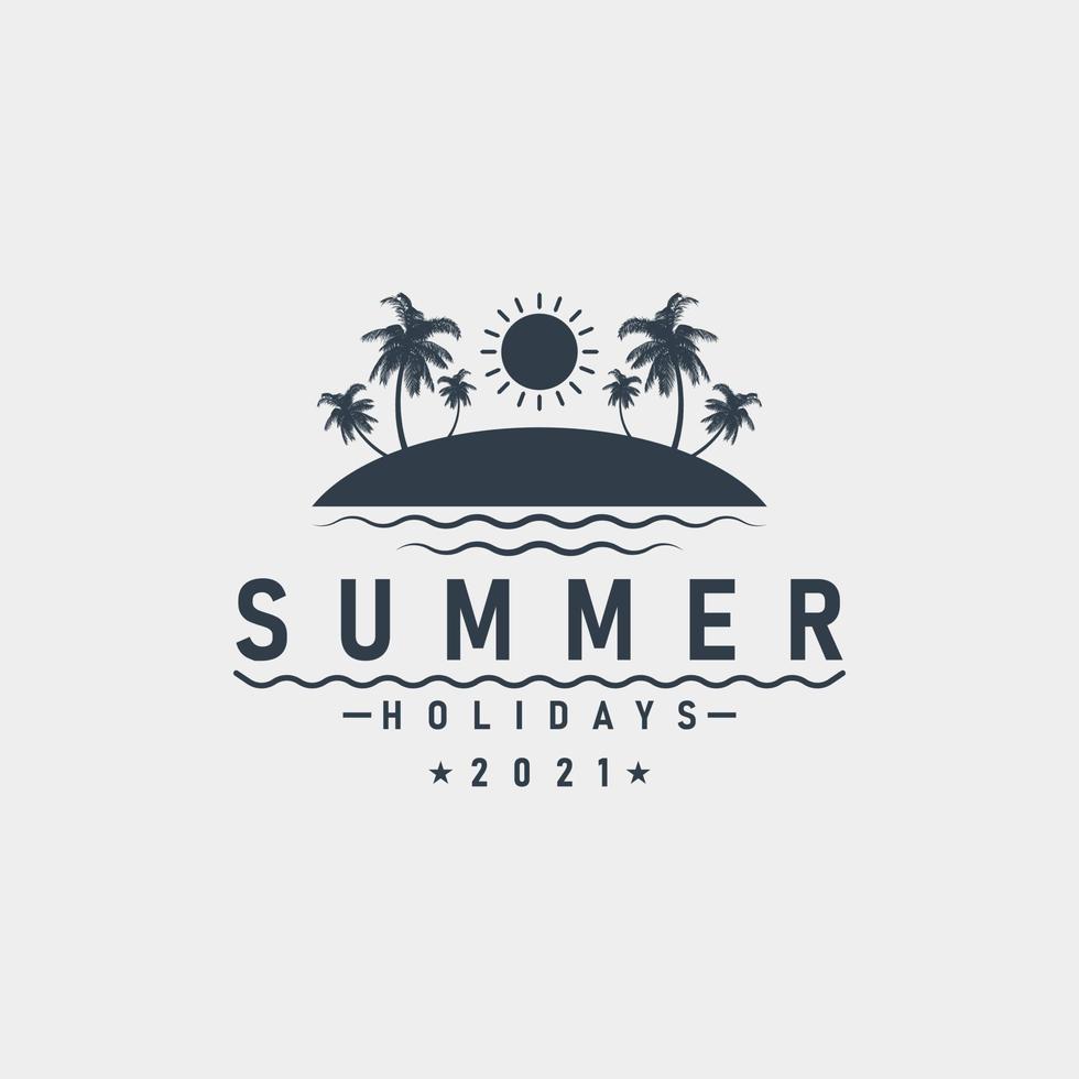 Summer holidays icon sign symbol hipster vintage logo vector