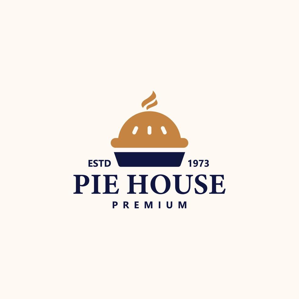 Pie house icon sign symbol hipster vintage logo design vector