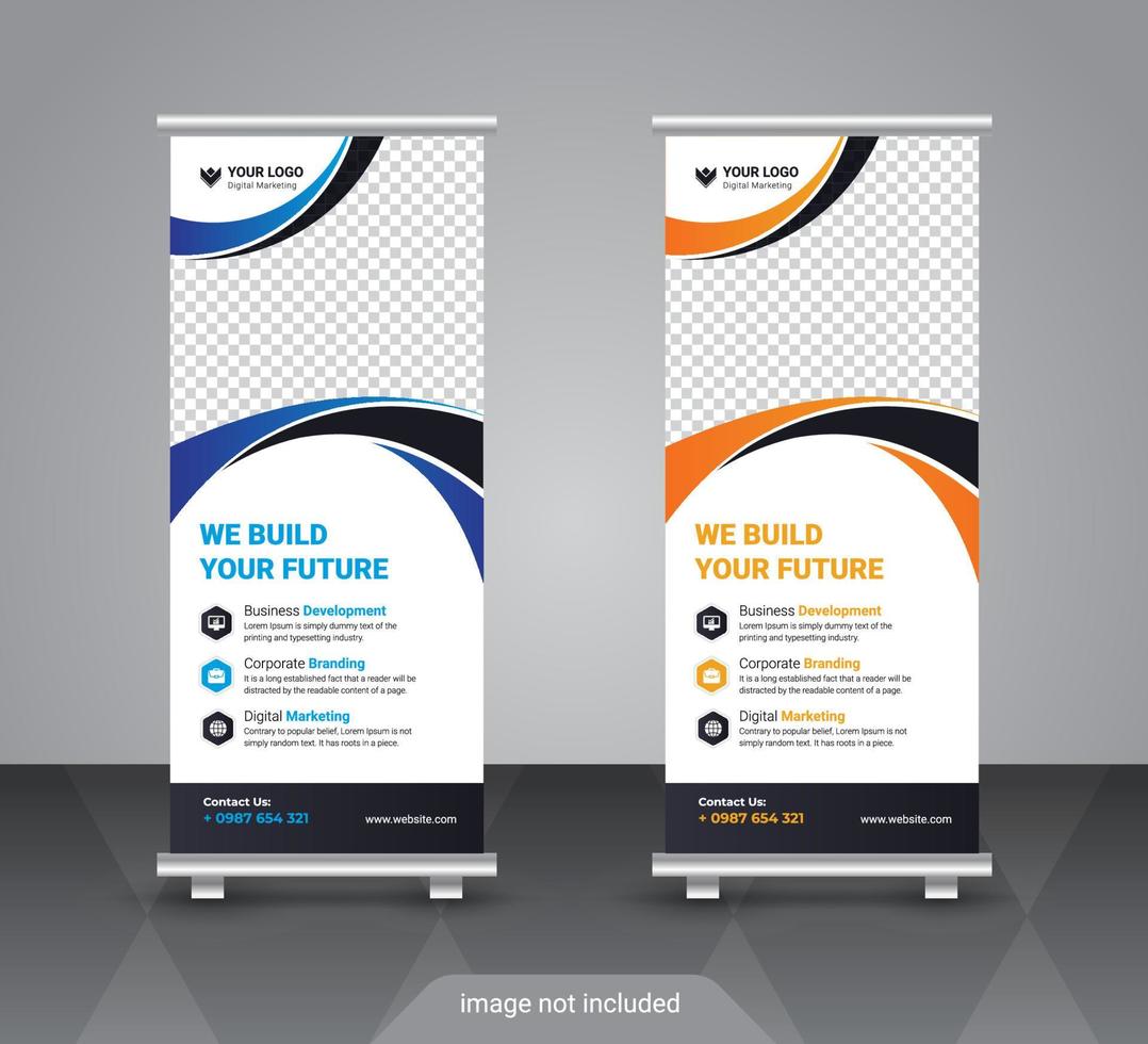 Creative corporate and business roll up banner design template vector