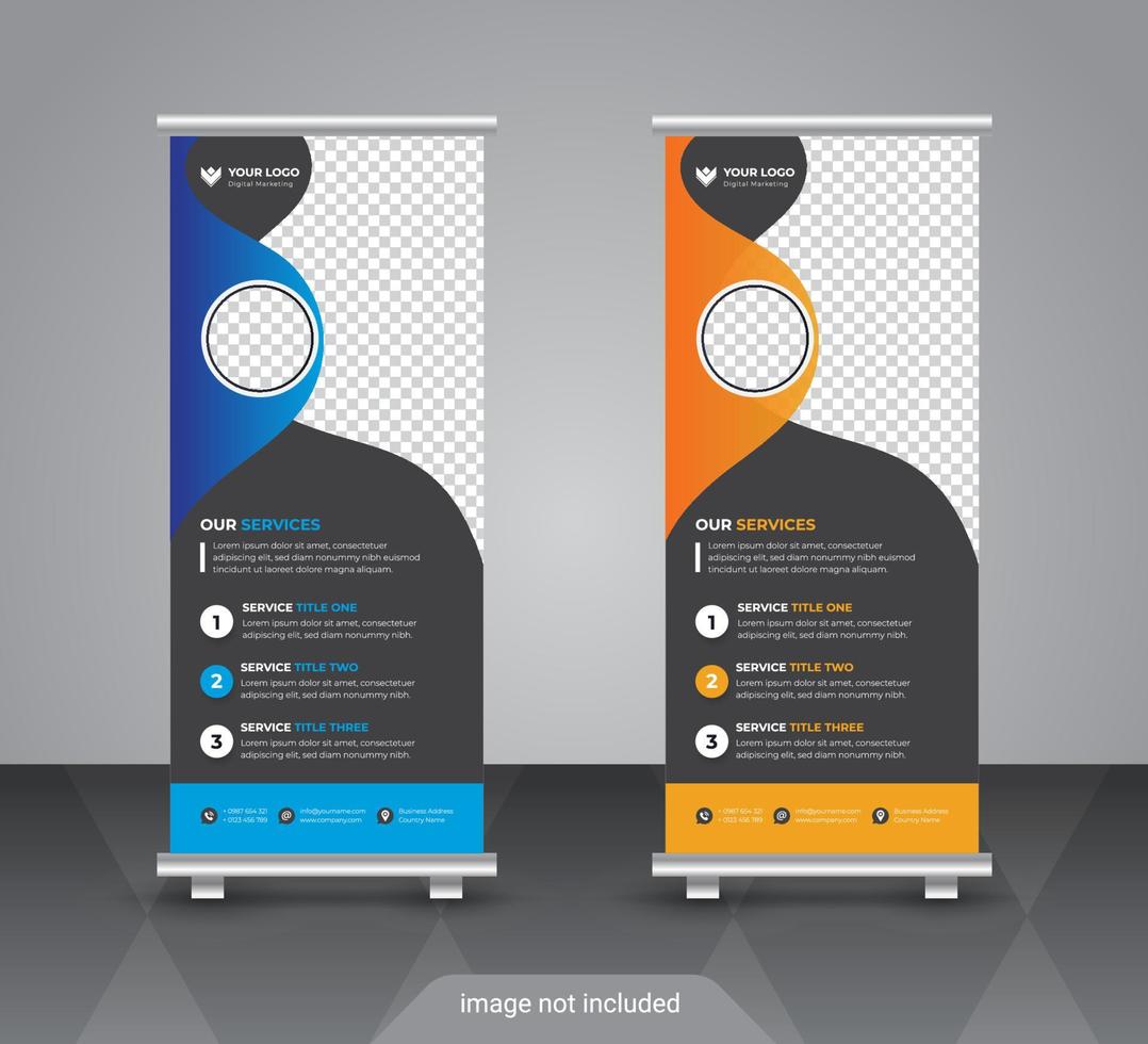 Creative corporate and business roll up banner design template vector