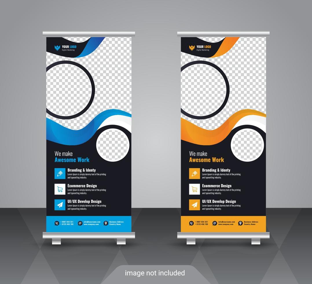 Creative corporate and business roll up banner design template vector