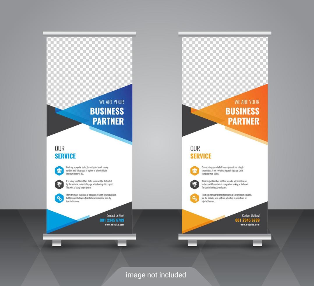 Modern business roll up banner design template vector