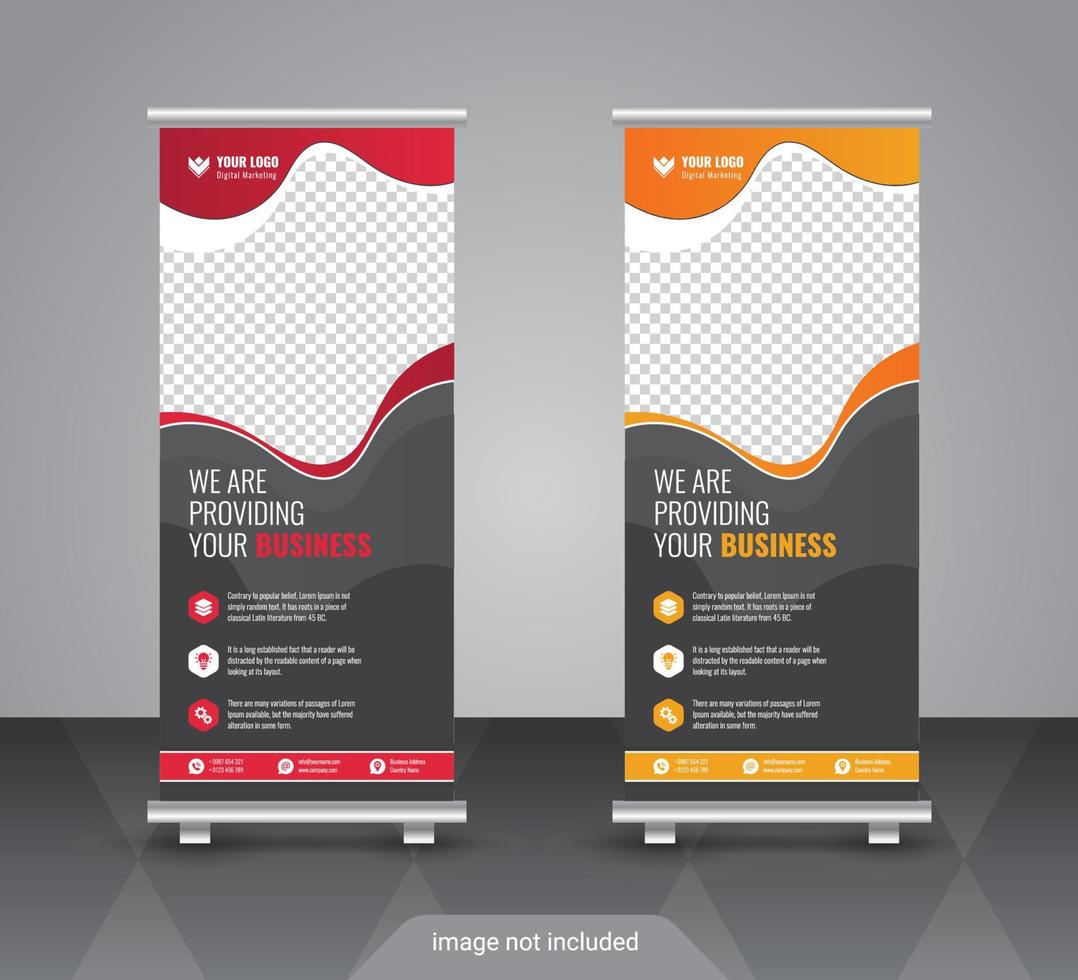 Modern business roll up banner design template vector