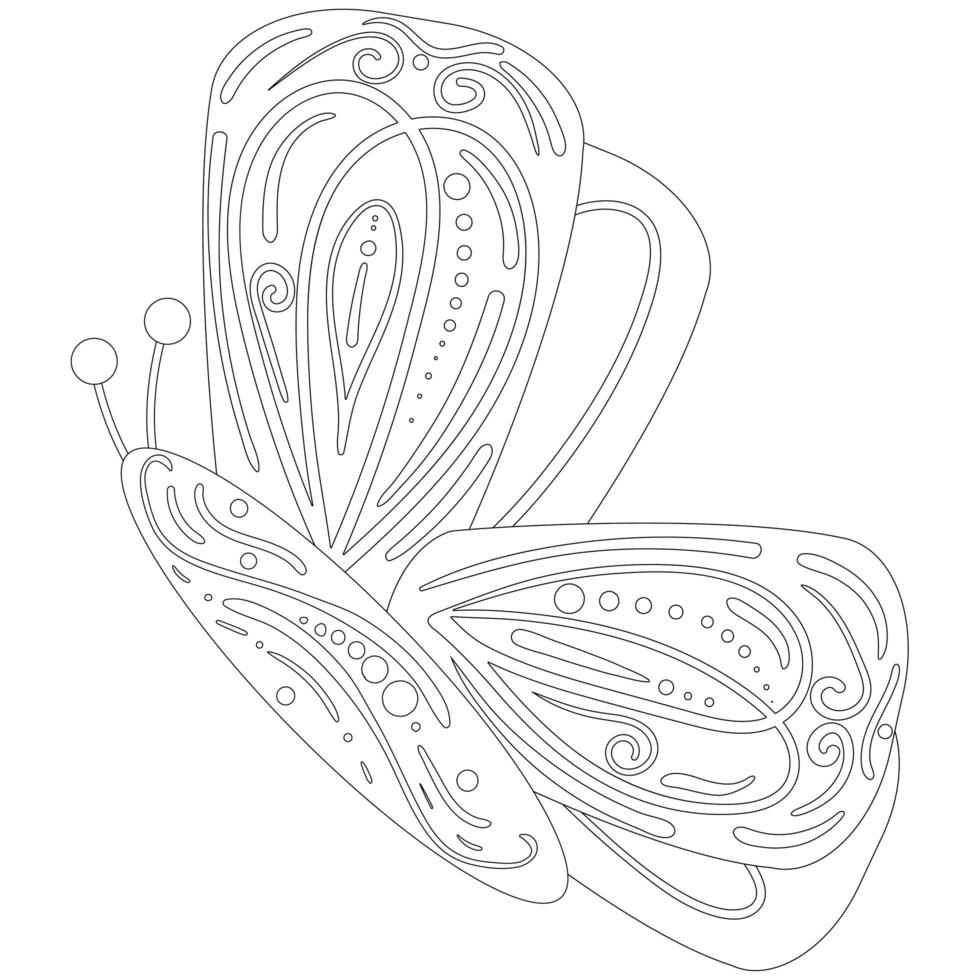 Butterfly in White and Black style. Easter vector