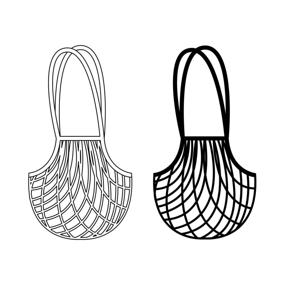 vector illustration of reusable string net shopping bag