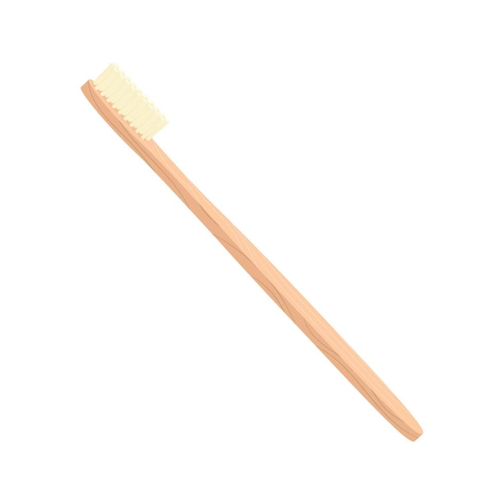 cepillos de dientes de madera de bambú para una limpieza dental saludable vector