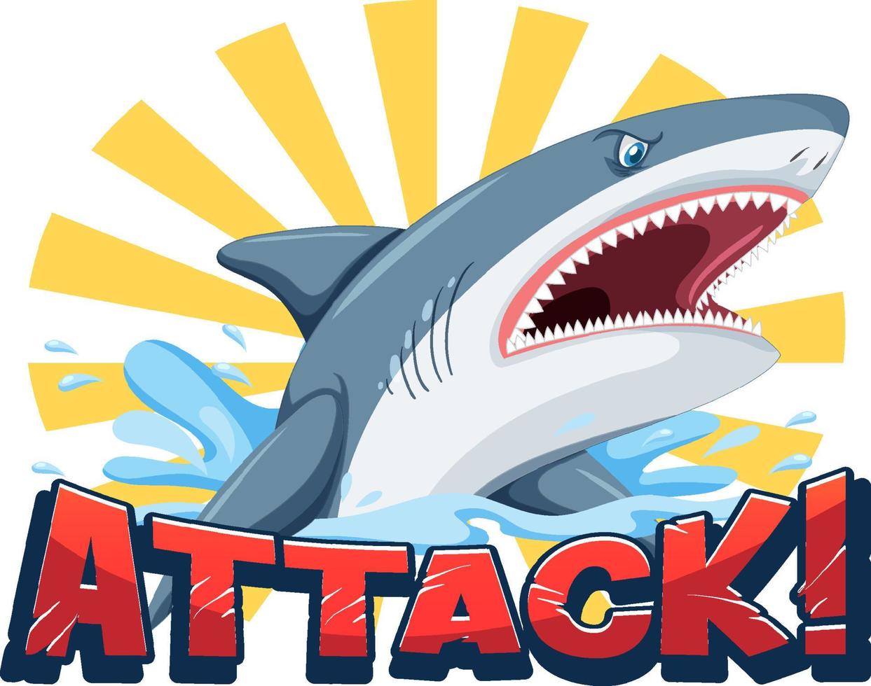 Font design for shark sttack vector