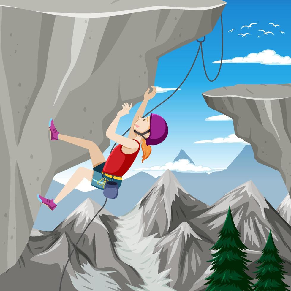 Outdoor rock climbing background vector