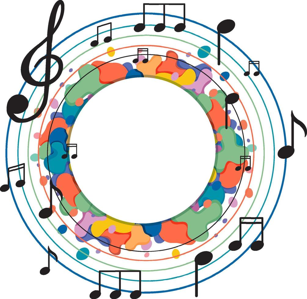 Banner music notes colourful on white background vector