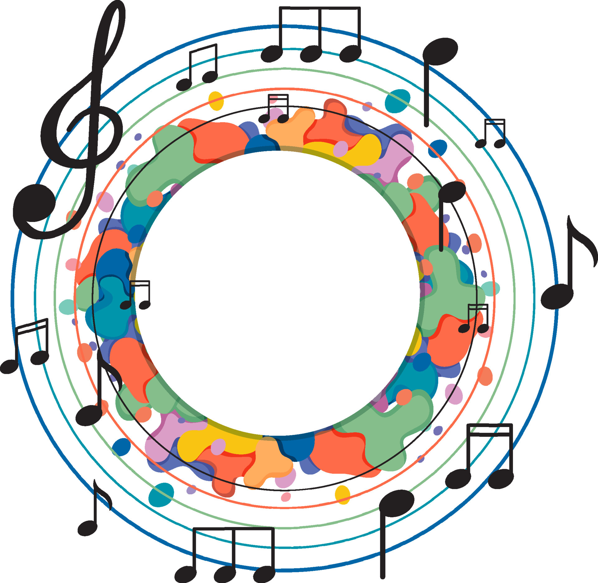 Banner music notes colourful on white background 7100852 Vector Art at