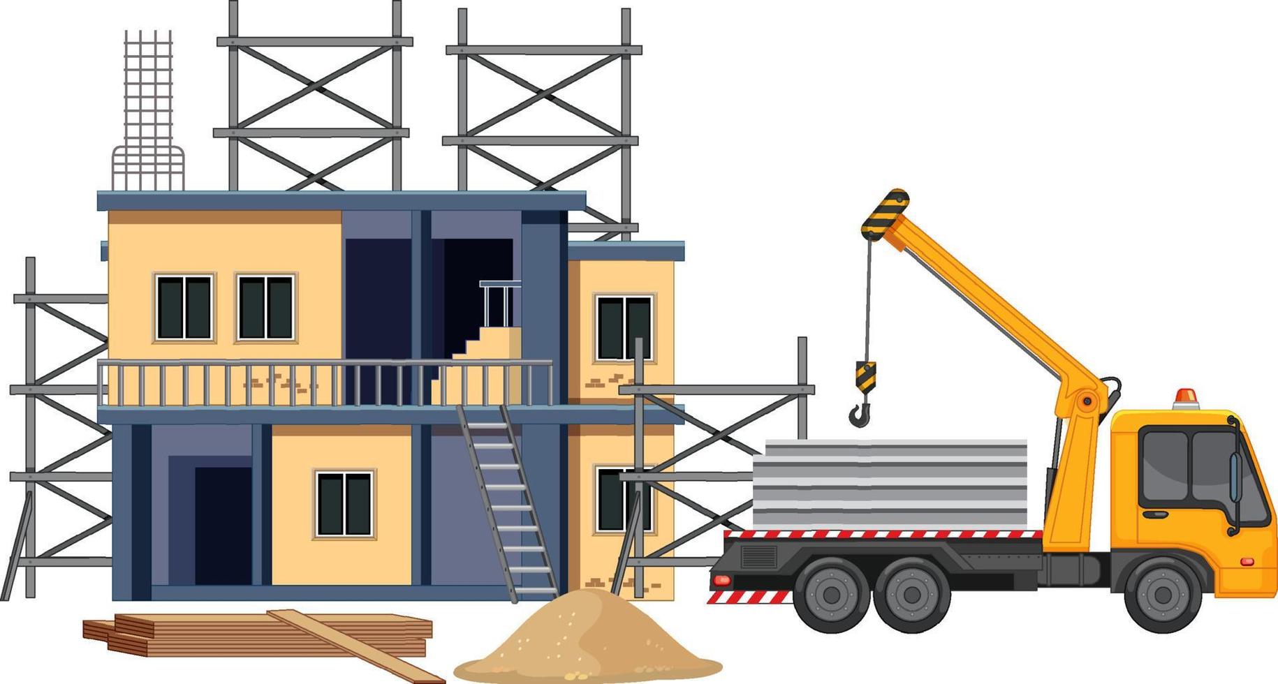 Building construction site on white background vector