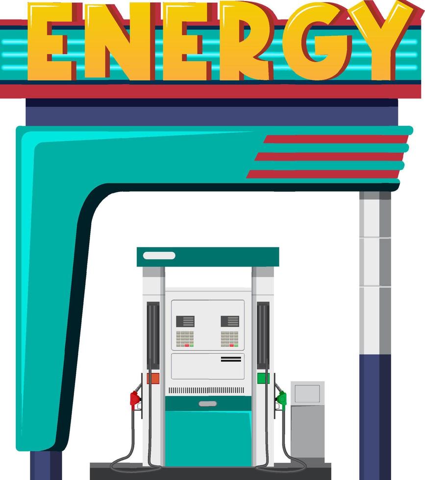 Gas station concept with pump vector