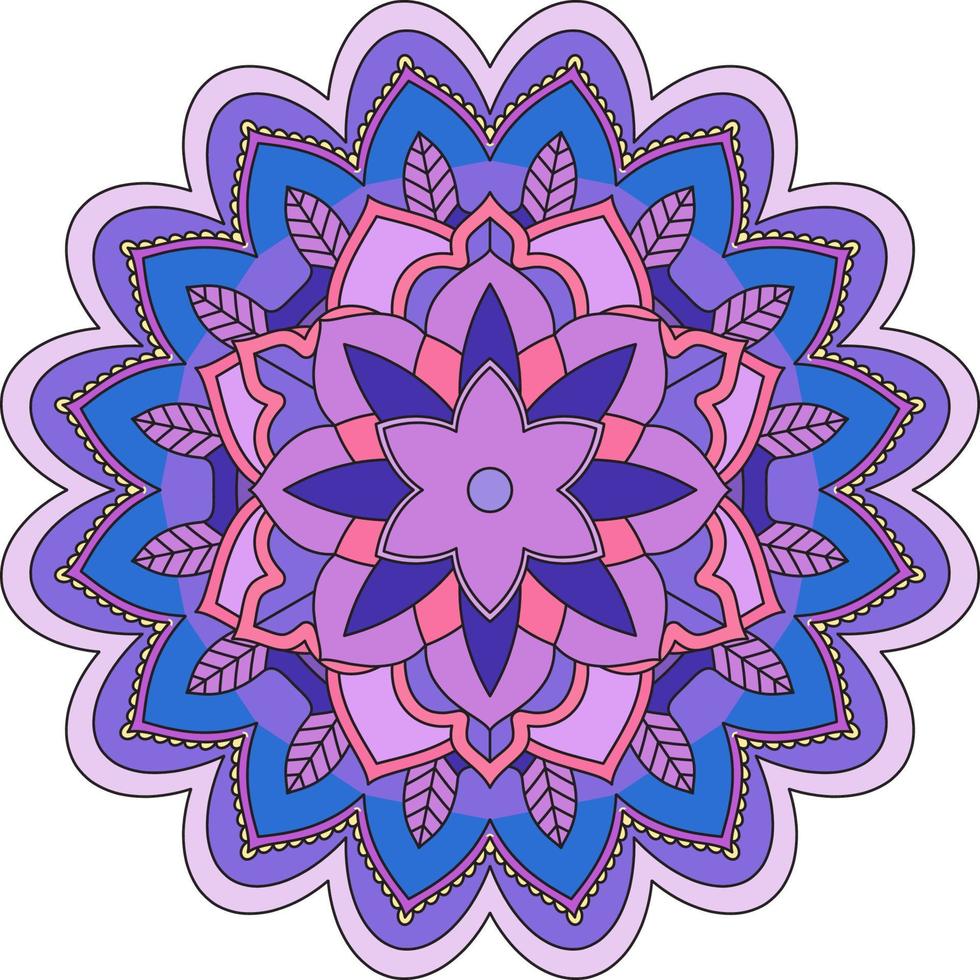 Vintage mandala with thin lines vector