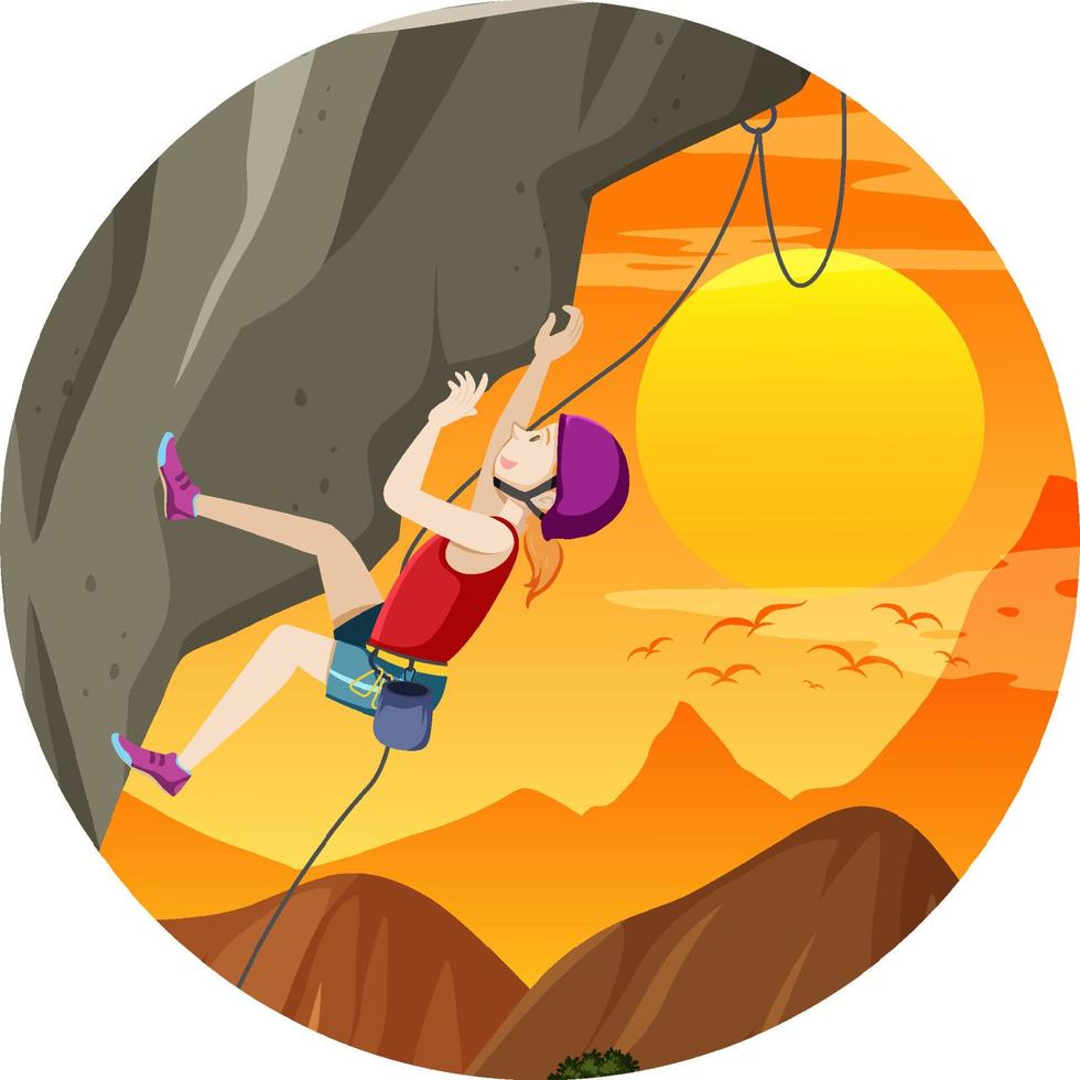 Isolated rock climbing badge vector