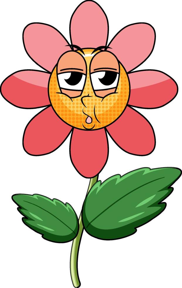 A flower cartoon character on white background vector