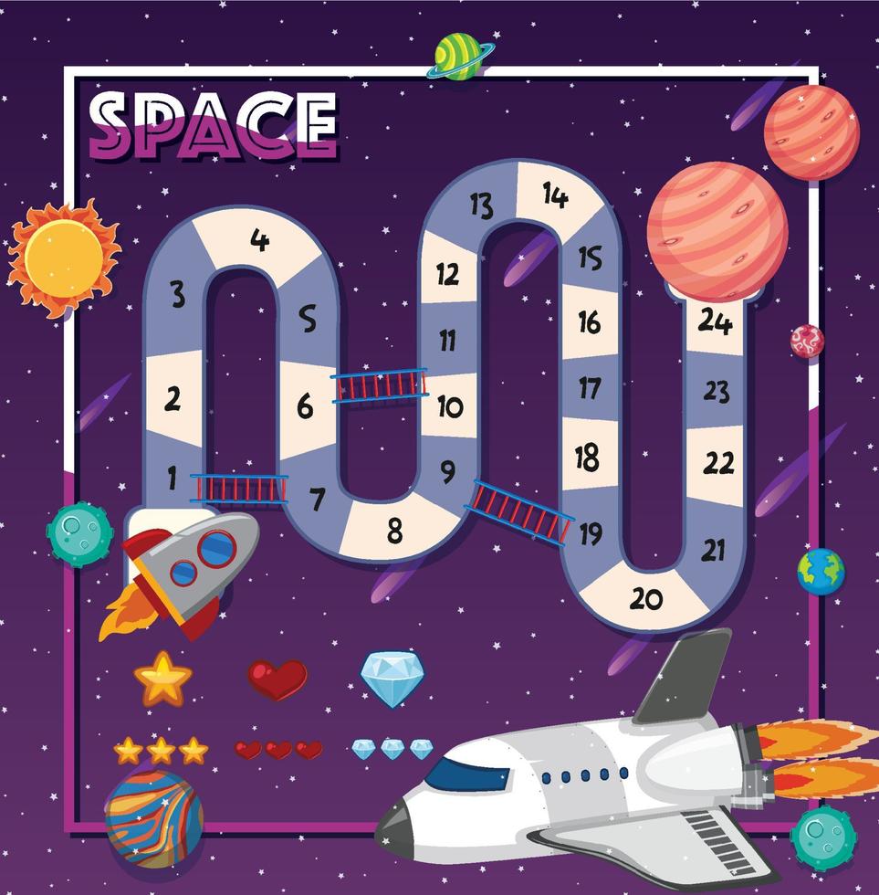 Game template with space theme background vector