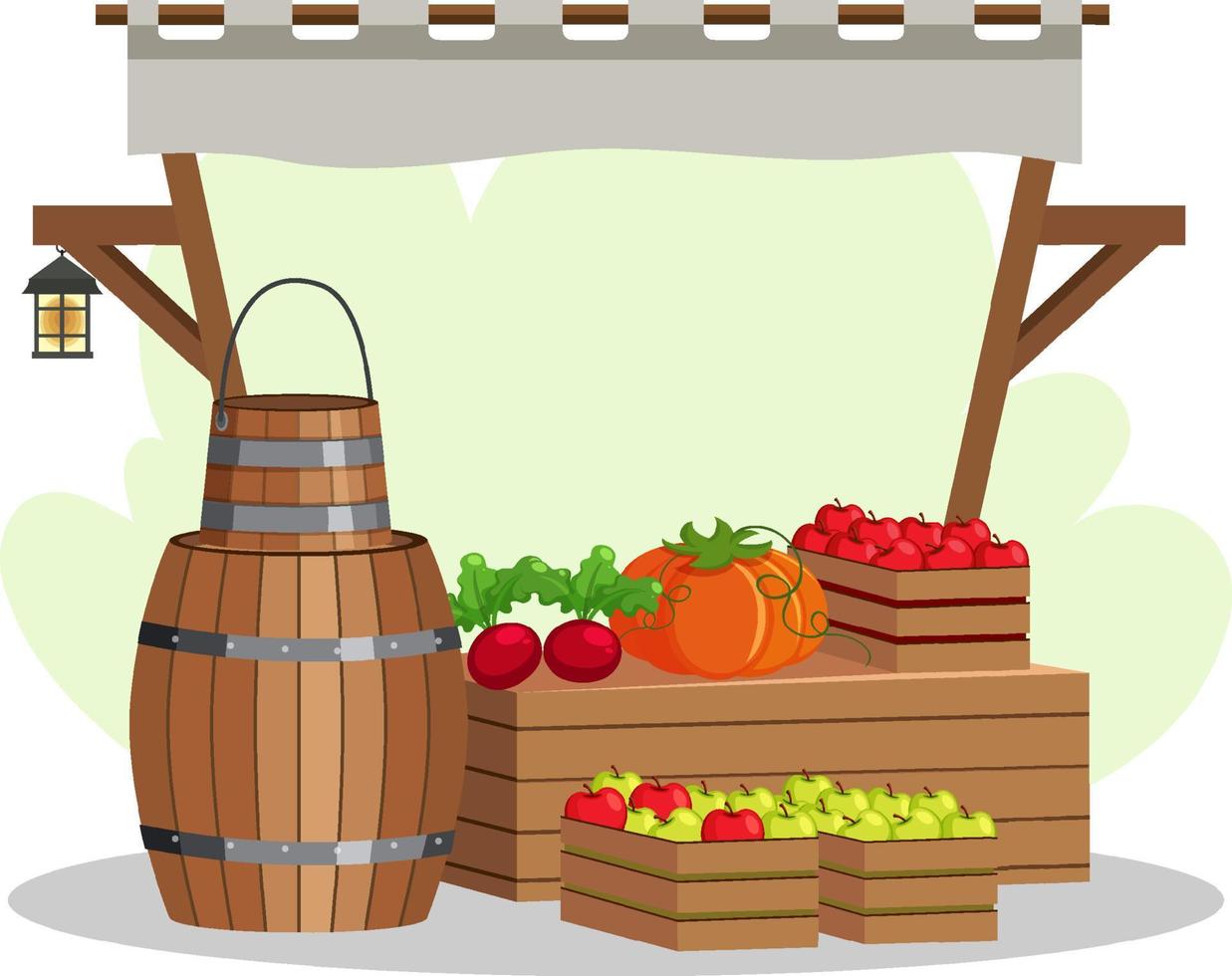 Flea market concept with fruit store vector