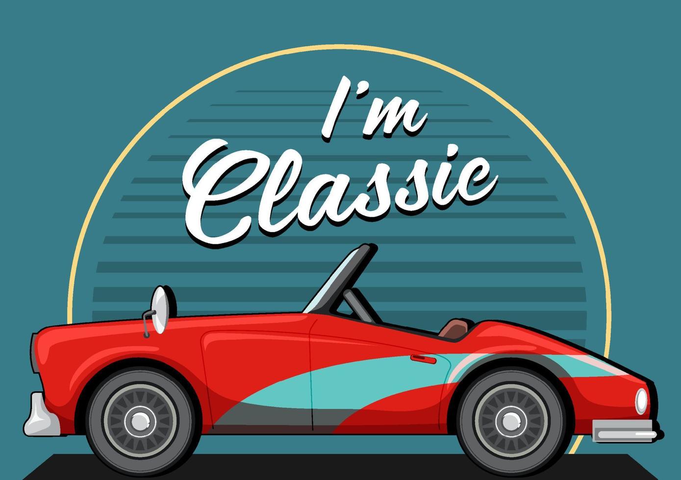 Classic car concept with old car side view vector